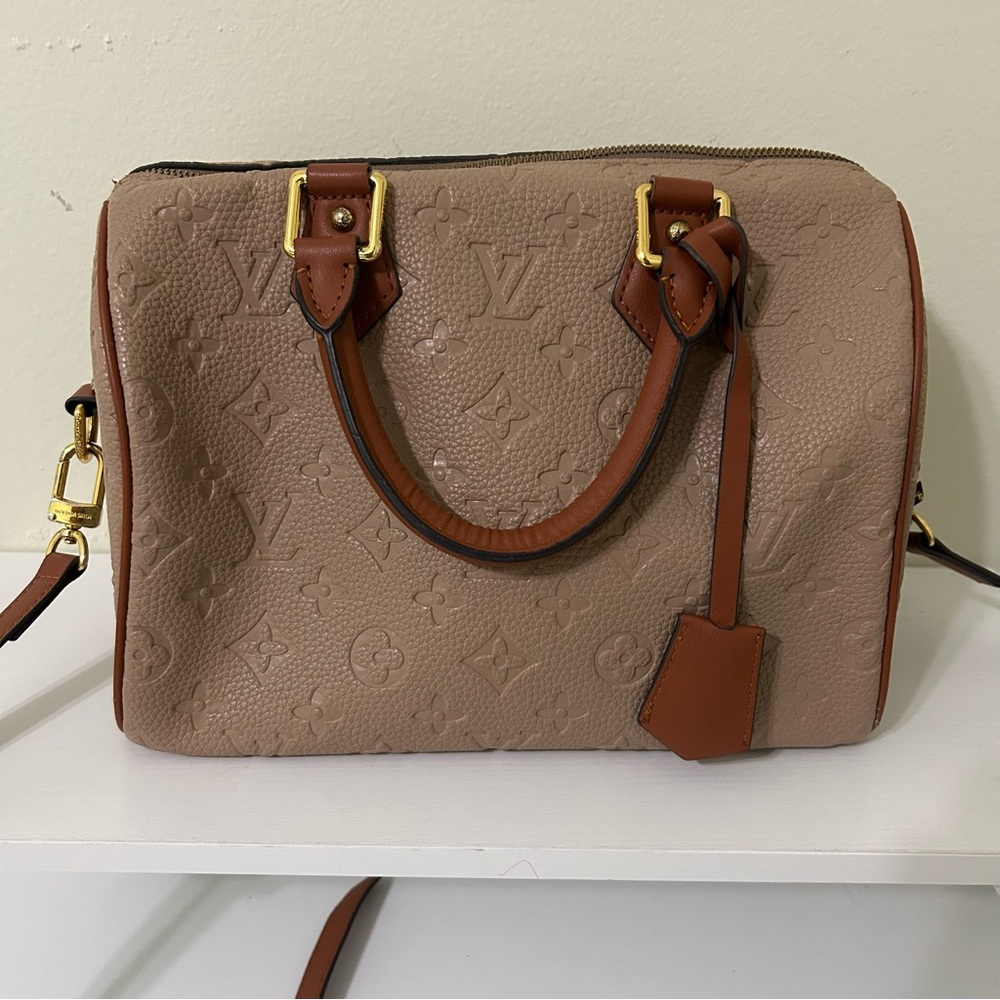 Fashion Designer Inspired Brown Beige Tan Handbag - Picture 2 of 13
